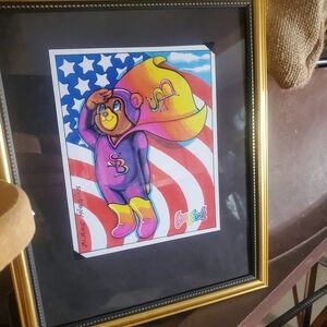 Colorful Superhero Bear Framed Art